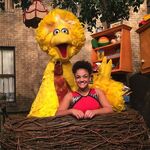 Laurie Hernandez and Big Bird