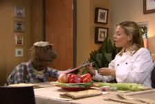 In The Muppets Kitchen with Cat Cora episode "World's Biggest Sandwich" Beauregard calls Cat Cora, Catwoman; a DC Comics villain.