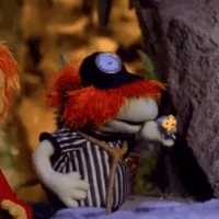 Boober Fraggle blows a Swoopfoomer in "Red and the Big Jump"