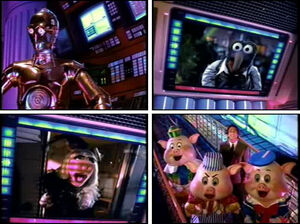 Tony Danza communicates with Gonzo and Piggy in the  TV special.