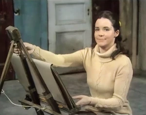 Jennie at her easel.