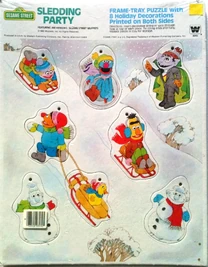 "Sledding Party" Tom Cooke Holiday Decorations 1982, Whitman