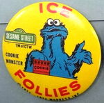 Ice follies button cookie monster