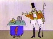 A flea circus performing feats.