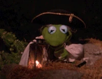 Captain Abraham Smollett blows out a candle in Muppet Treasure Island