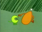 Green Ball Scares Orange Ball
