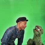 Pharrell with Oscar the Grouch