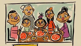 A panel in Ji-Young's comic depicts her family.