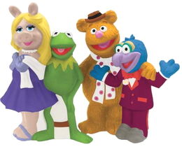 Kermit & Piggy, with Fozzie Bear & Gonzo