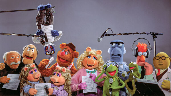 The girls join the cast in the recording studio.