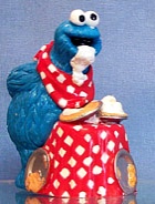 Cookie Monster eating pies