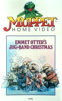 Final Emmet Otter's Jug-Band Christmas VHS release cover Changes in final version: Kermit, framing & logos added, signature removed