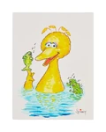 #430 ― Caroll Spinney ― Big Bird and Singing Fish Original Artwork (sold for $4,500)