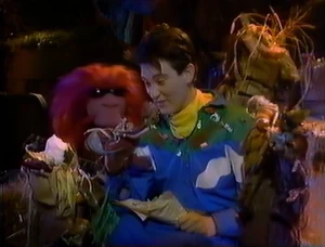 k. d. lang, with Clifford and the trash.