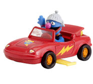 Super Grover in a convertible