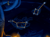 Multiple Muppet-inspired constellations appear in the "Astronomy Lesson" mini-game in the Muppet Treasure Island CD-ROM