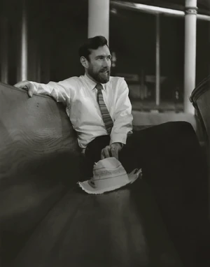 Henson sitting during a rehearsal of The Jimmy Dean Show at  in October 1964.