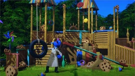 The playground as seen in the PortAventura dark ride Street Mission.