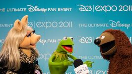 Backstage with Miss Piggy, Kermit the Frog and Rowlf the Dog on August 19, 2011.