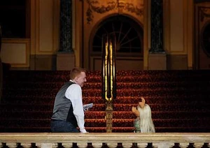 Piggy being interviewed by Chicago Sun-Times reporter Misha Davenport at the Chicago Theatre.