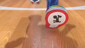 Beaker as Nike's "Jumpman" on Muppet Babies.