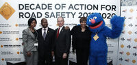 Mayor Bloomberg and Grover at an event for the Zenani Campaign in 2012.