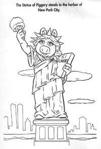 Miss Piggy as the Statue of Liberty