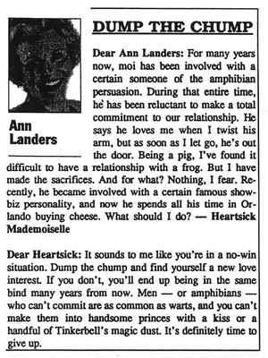 Ann Landers Dump the Chump