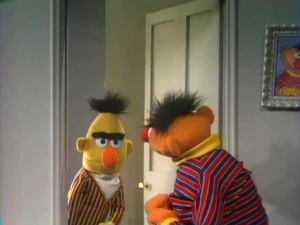 It's Bert at the door, and not his Aunt Matilda.