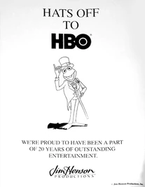 Ad congratulating HBO on their 20th Anniversary