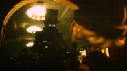 James' silhouette (in the middle)