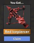 A player claiming their Red Icepiercer.