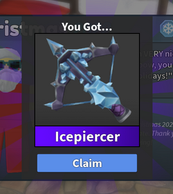 Selling mm2 items including icepiercer for robux or giftcards