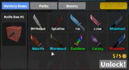 The contents of Knife Box 1 in 2014.