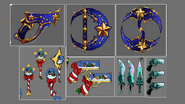 Unused snow globe godlies and early concepts for the Australis and Celestial Sets.