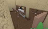 Behind reception.