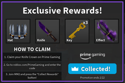 HOW TO CLAIM FREE TWICH PRIME KNIFE IN MURDER MYSTERY 2! 