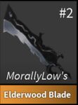 Silver Elderwood Blade appearing as a unique after being fixed in MorallyLow’s inventory.