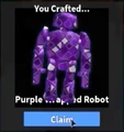 The Toy Robot after wrapping it in purple wrapping paper in-game.