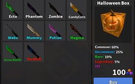 Roblox Murder Mystery 2 MM2 Halloween Item Pack Godly Knife and Guns