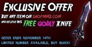 The banner that was used on shopmm2.com to promote the knife.