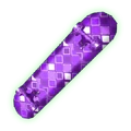 The Skateboard after wrapping it in Purple Wrapping Paper.