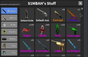 An inventory with duped items