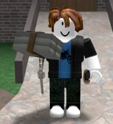 A player holding the prank bomb.