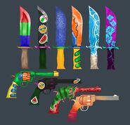 Second concept art of some of the weapons from IDontHaveAUse’s Twitter.