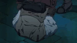 Geese, a thief looking for a hidden room in the Anime