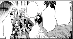 Soldat introducing Rudeus to Stepped Leader in the Manga