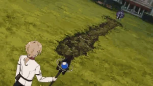 Badigadi regenerating his body in the Anime