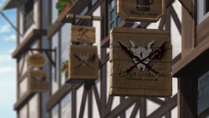 Emblem of the Demon Race Expulsion Faction seen in even in the Commercial District
