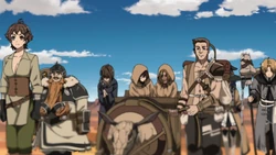 Jirou travelling with Rudeus' group in the Anime
